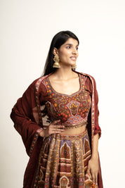 Brown -Ivory Ethnic Lehenga