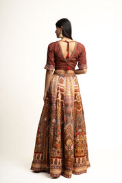 Brown -Ivory Ethnic Lehenga