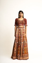 Brown -Ivory Ethnic Lehenga
