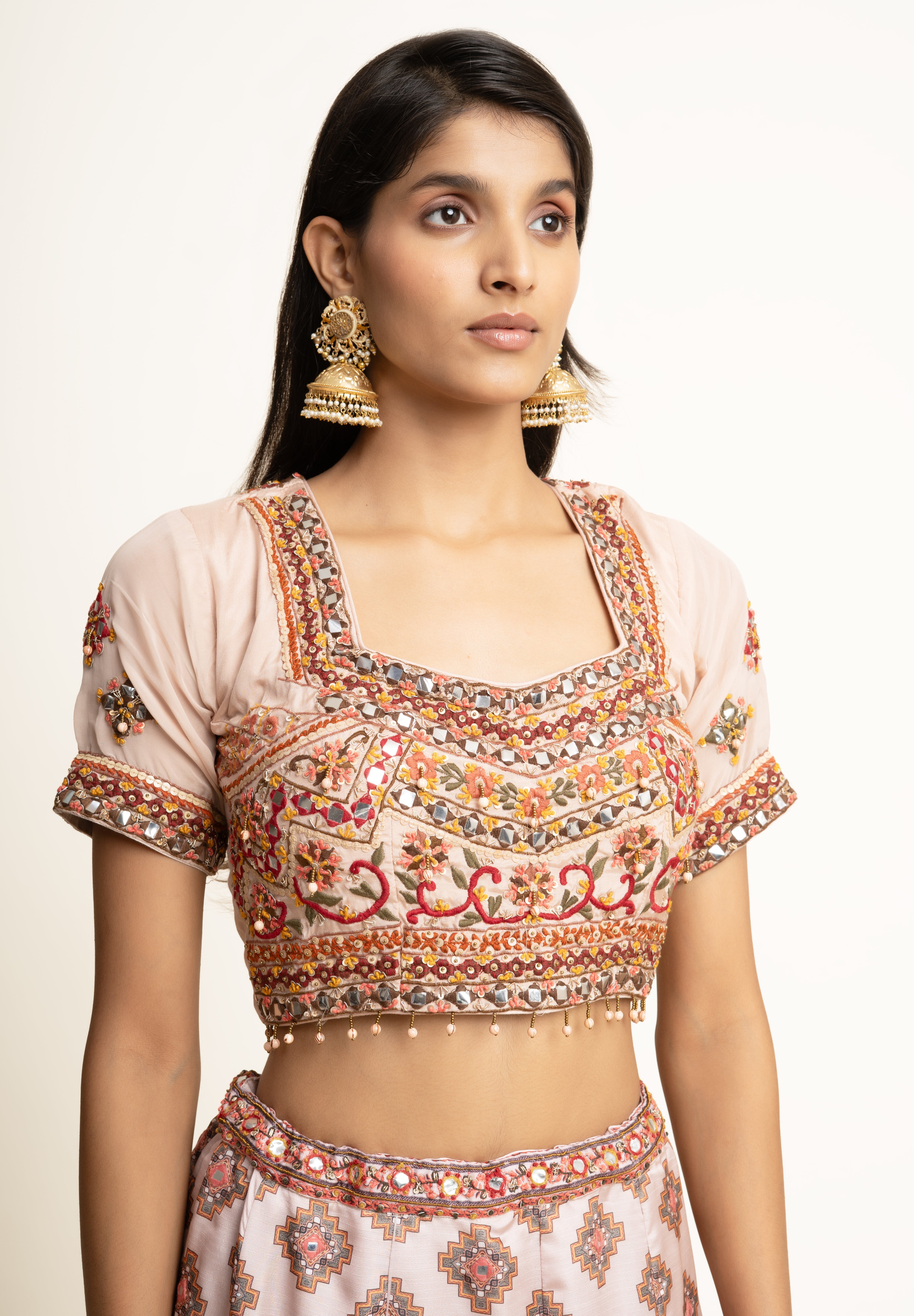 Ivory Embroidered Designer ethnic Lehenga