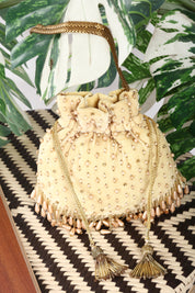 Luxury Gold Beaded Potli Bag