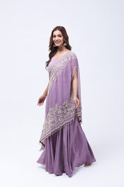 Lovely Lavender One Shoulder Indo-Western Dress