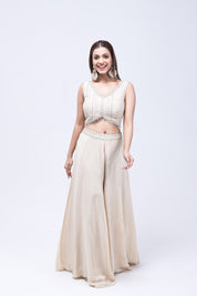 Teal Green Long Shrug Indo-Western Dress