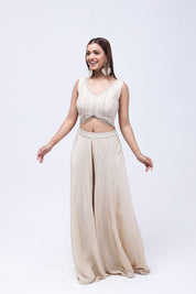 Teal Green Long Shrug Indo-Western Dress