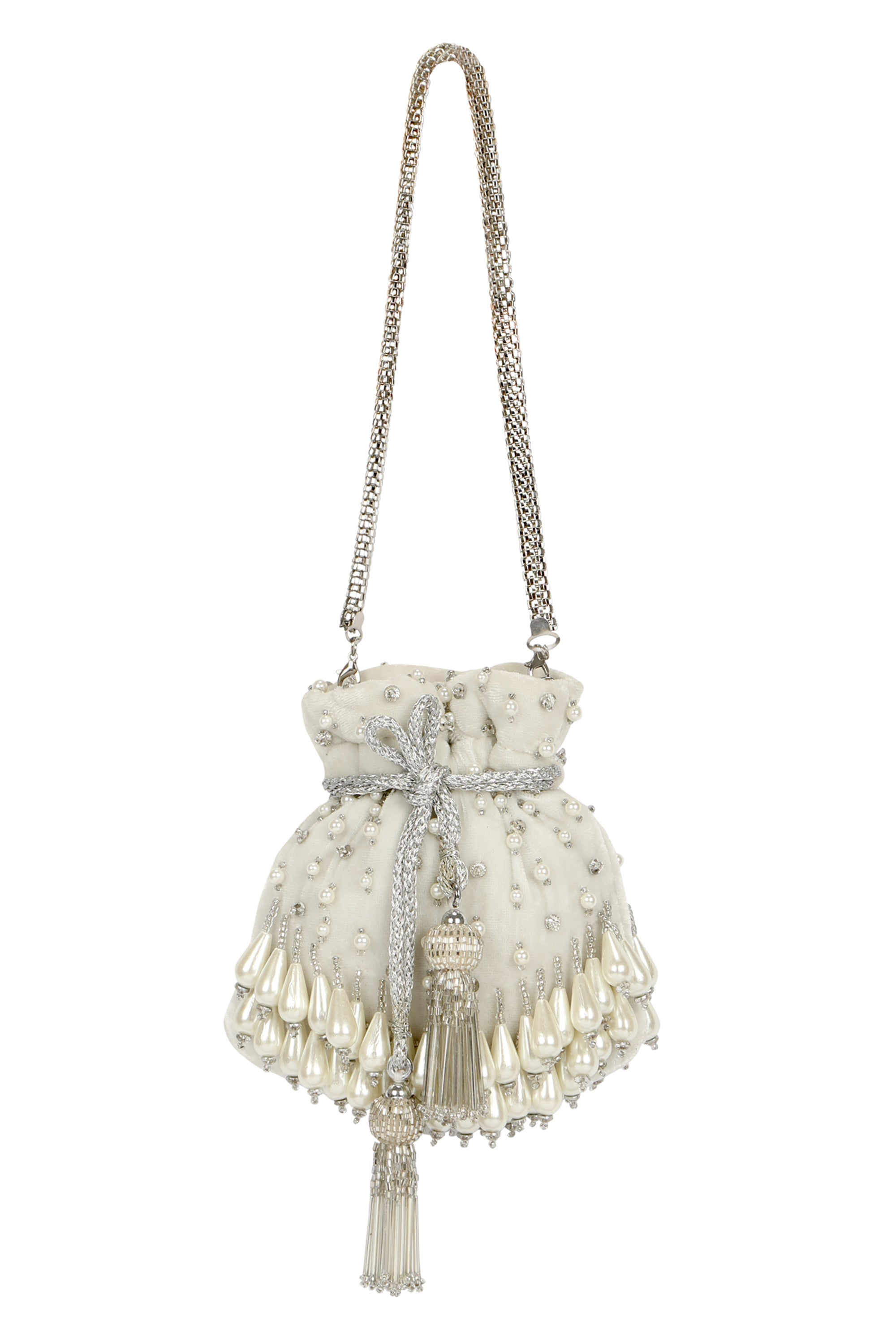 Elegant Pearl Embellished Potli Bag