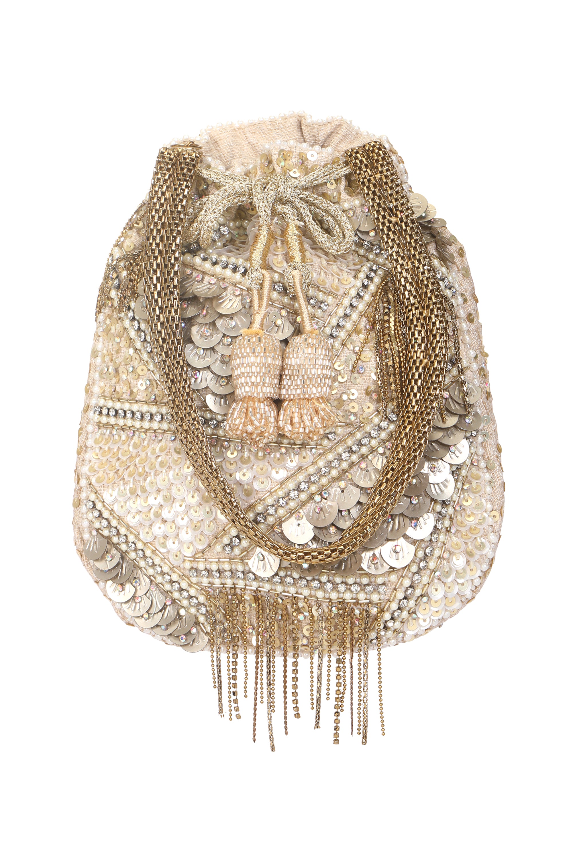 Exquisite Gold Sequin Potli Bag