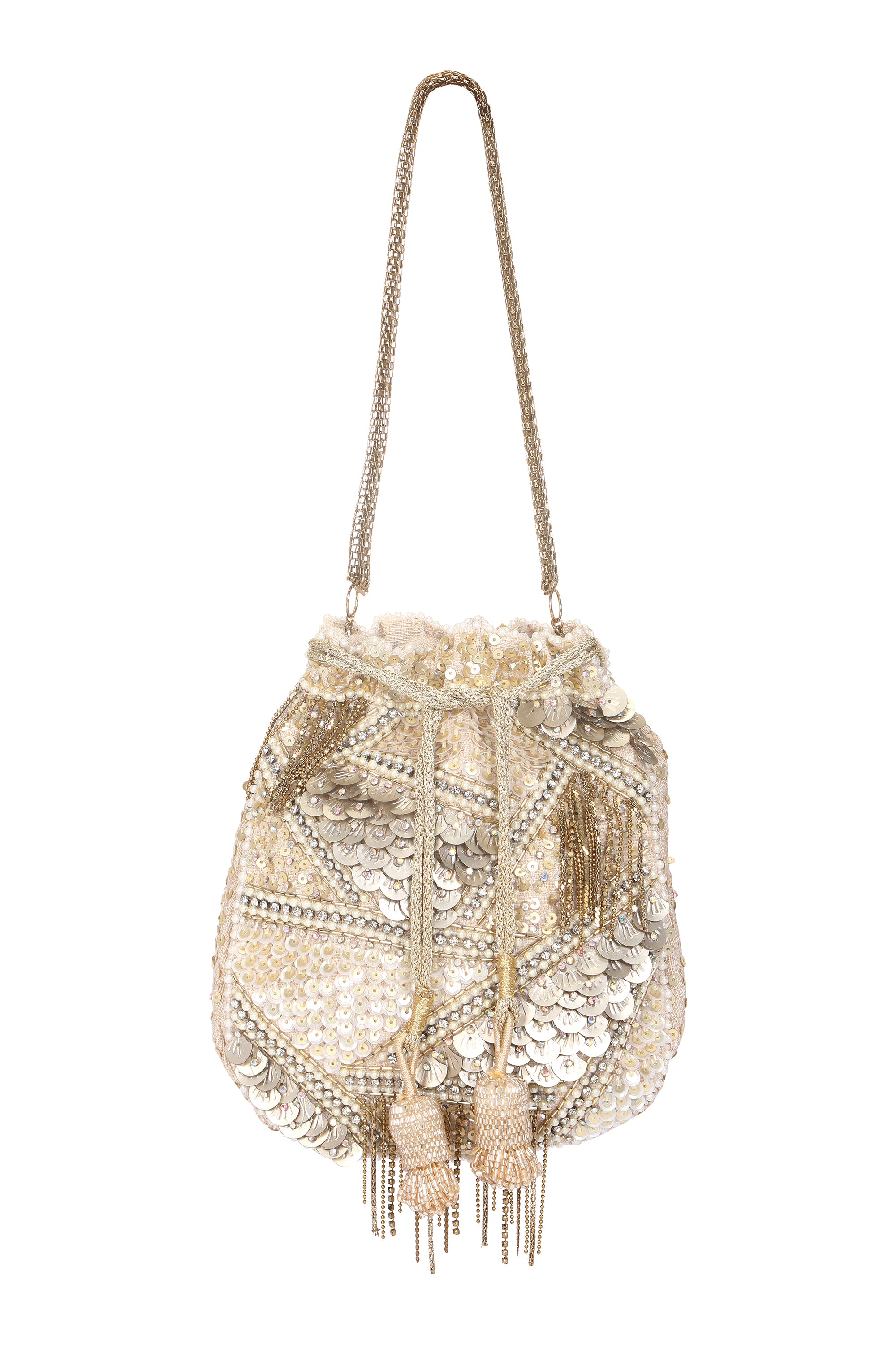 Exquisite Gold Sequin Potli Bag