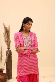 Pink Pearl Embellished Kurta Set