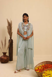 Indo-Western Green Co-ord Set