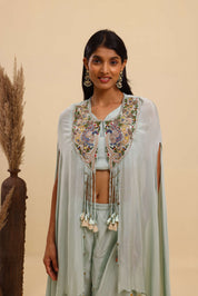 Indo-Western Green Co-ord Set