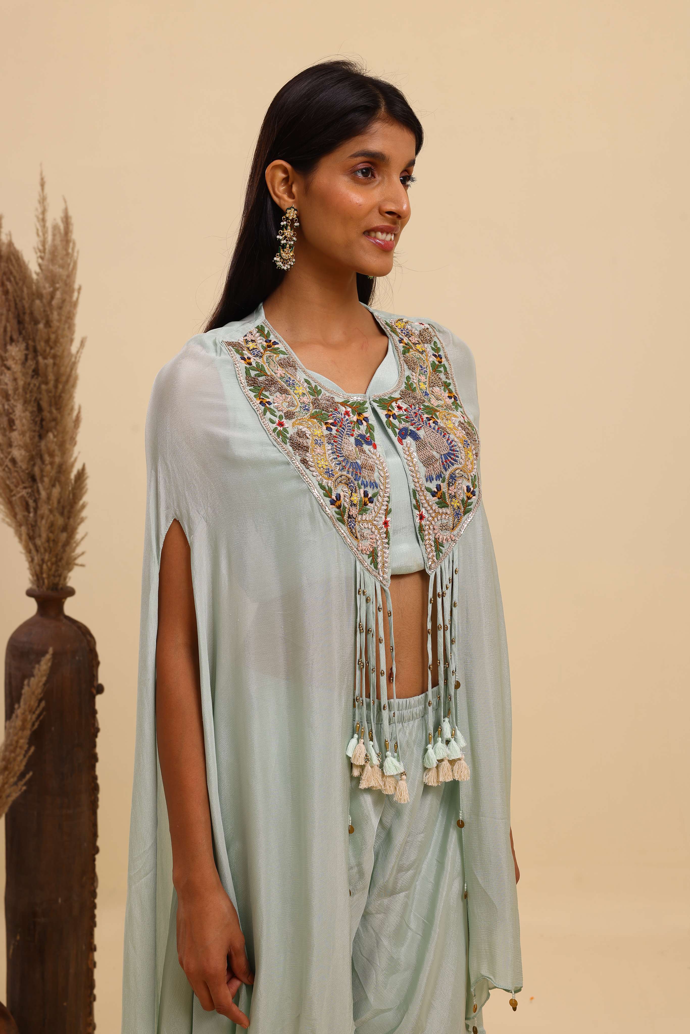 Indo-Western Green Co-ord Set