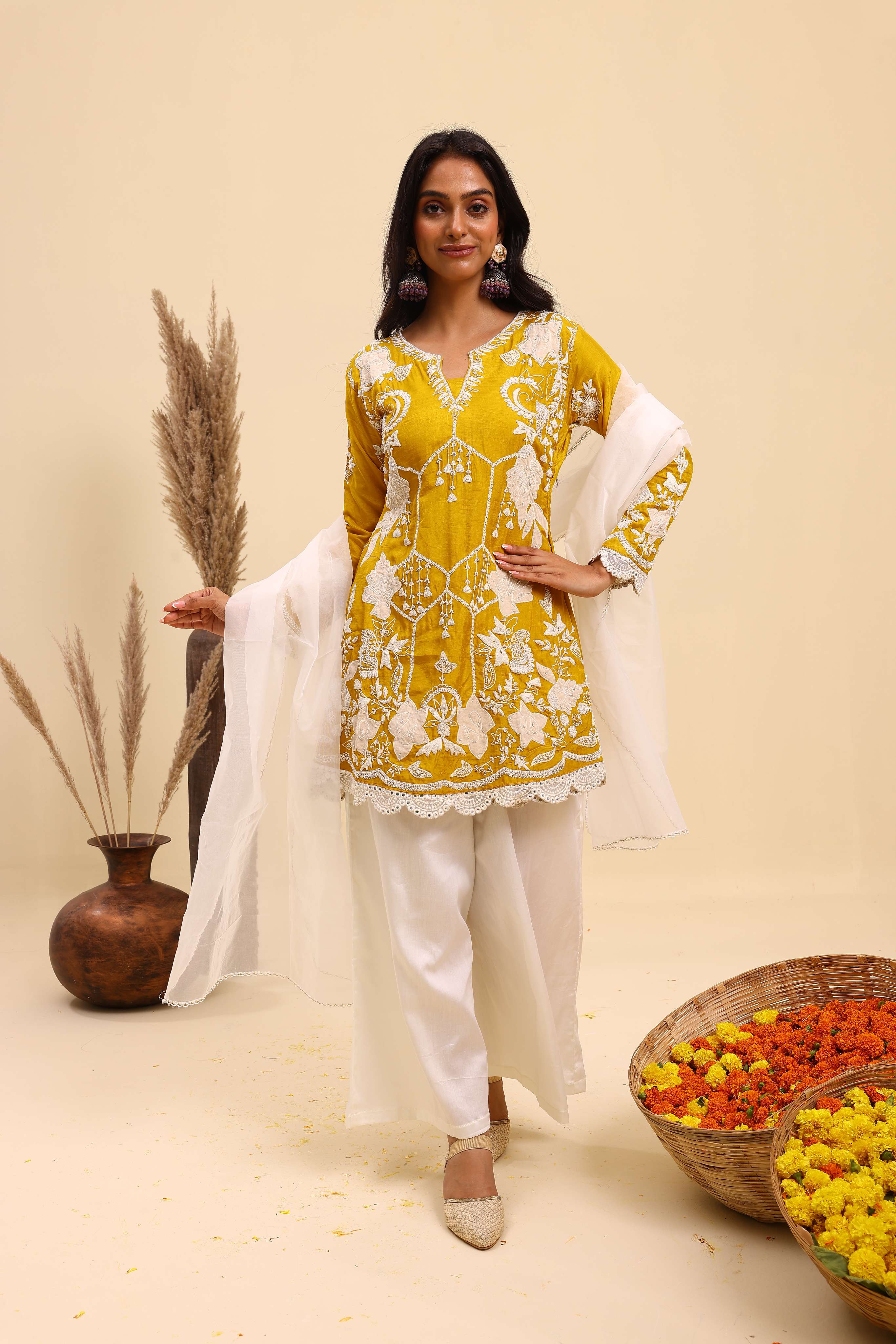 Mustard Yellow Ethnic Set