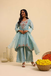 Pastel Blue Embroidered Set