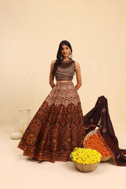 Brown Ethnic Lehenga Set