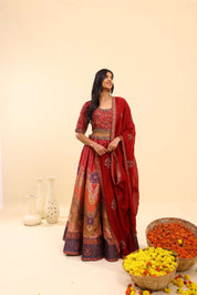 Crimson red Designer ethnic Lehenga