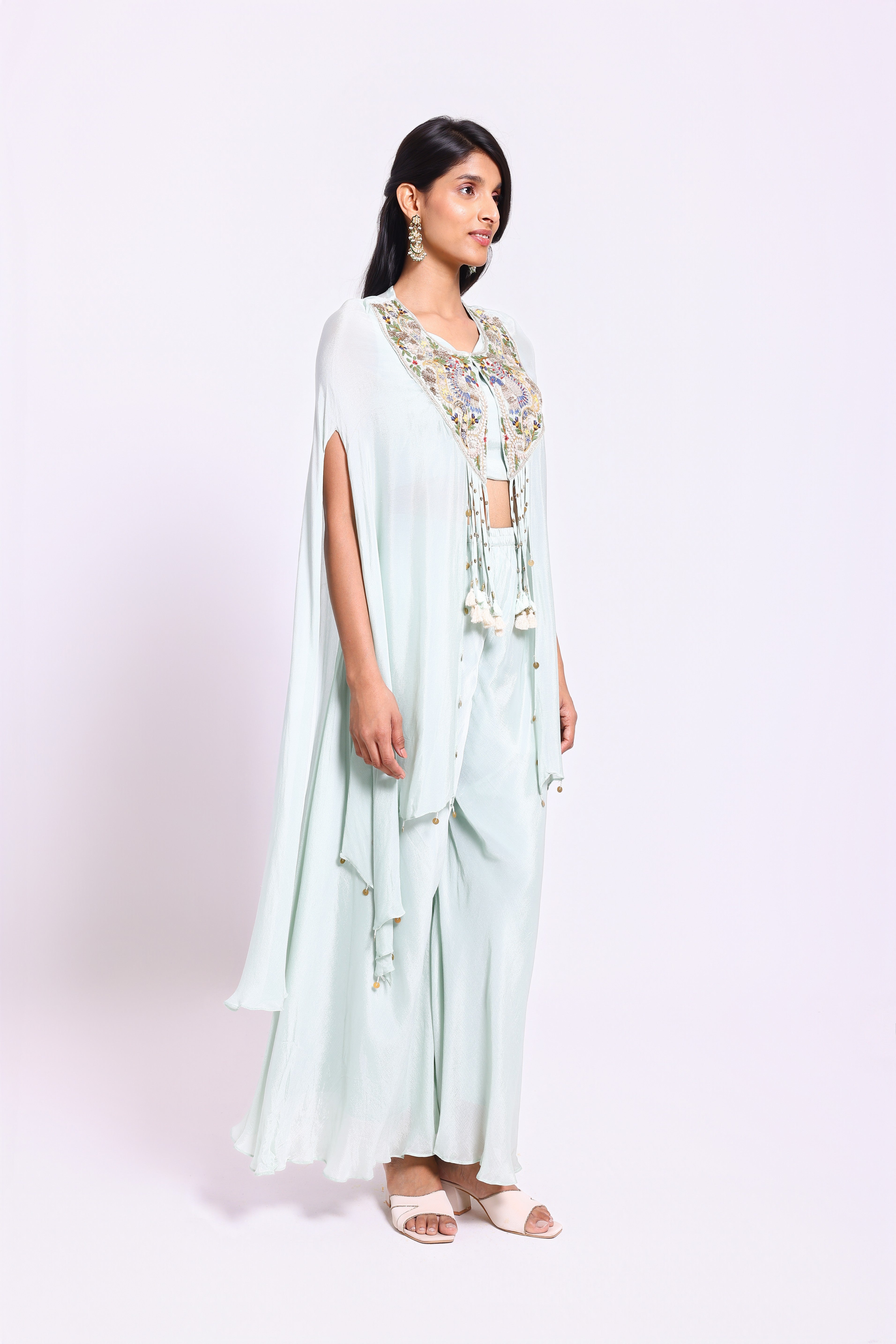 Indo-Western Green Co-ord Set