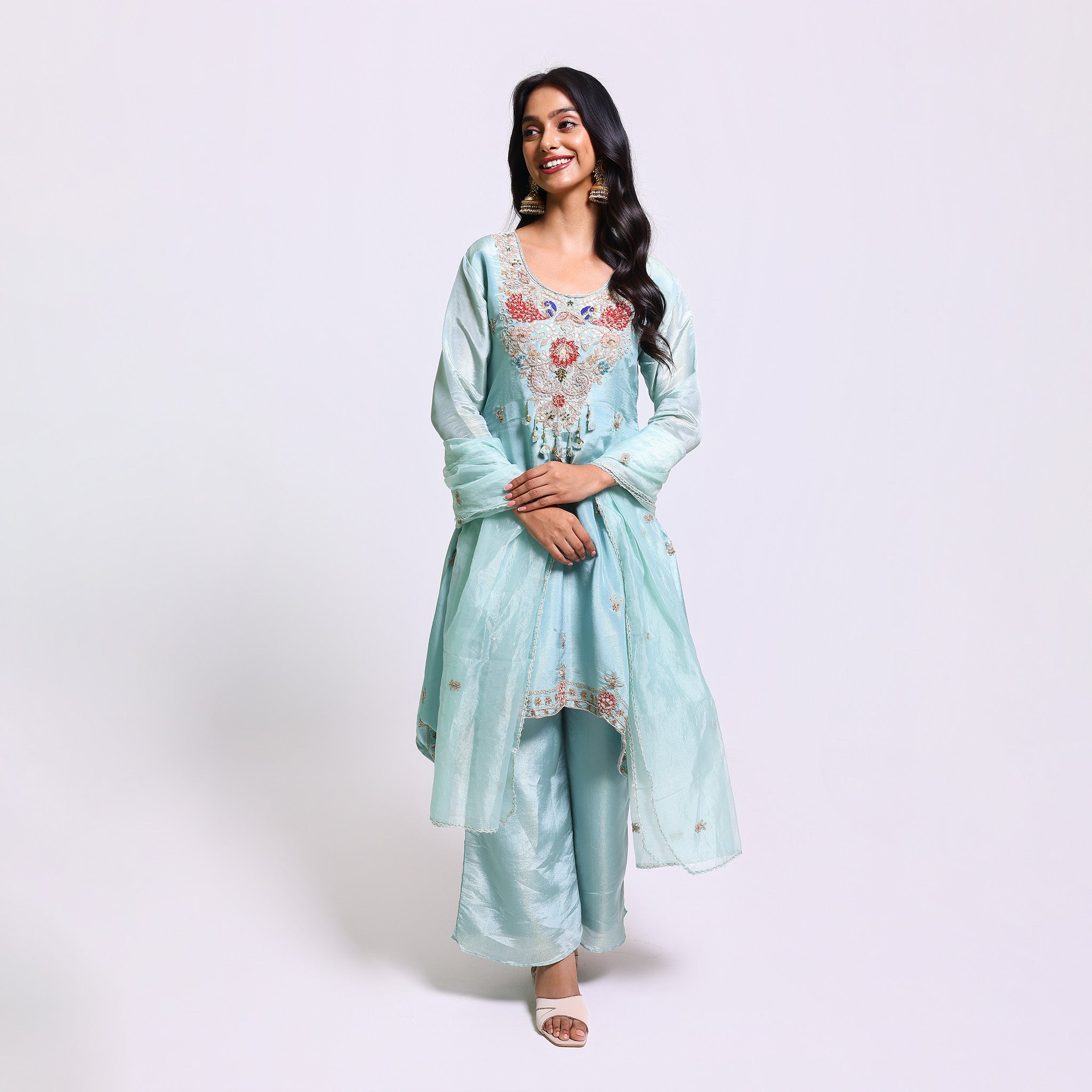 Pastel Blue Embroidered Set