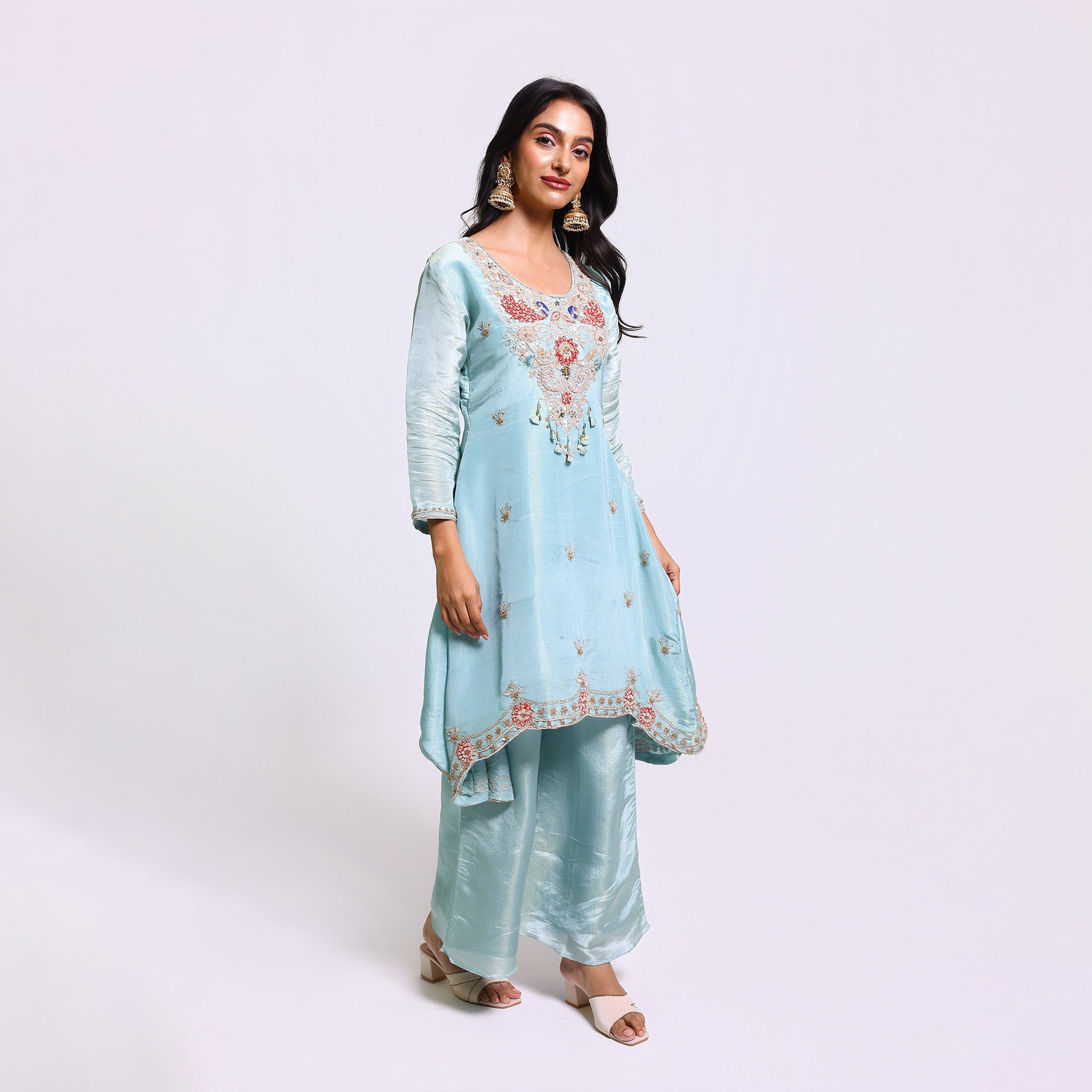Pastel Blue Embroidered Set