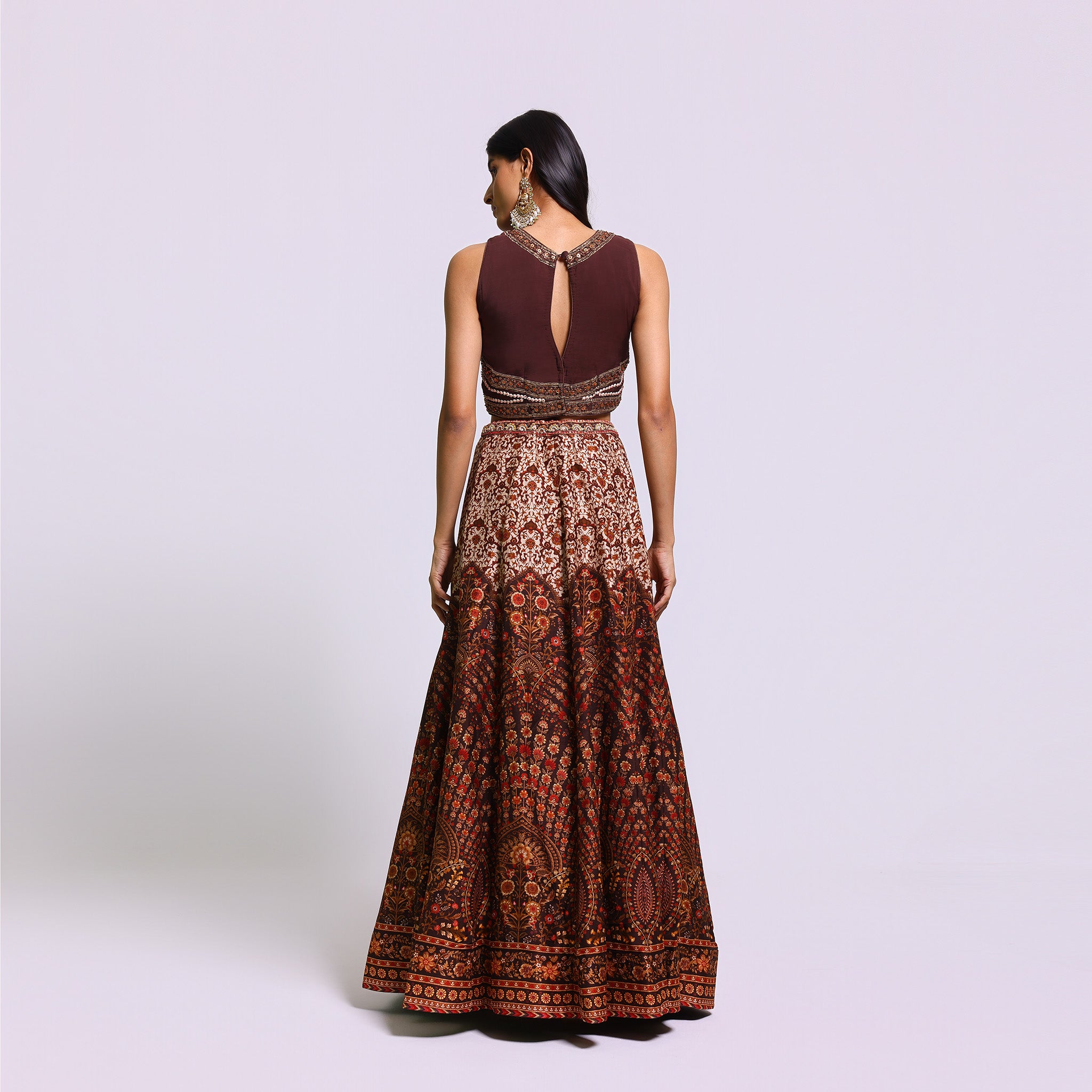 Brown Ethnic Lehenga Set