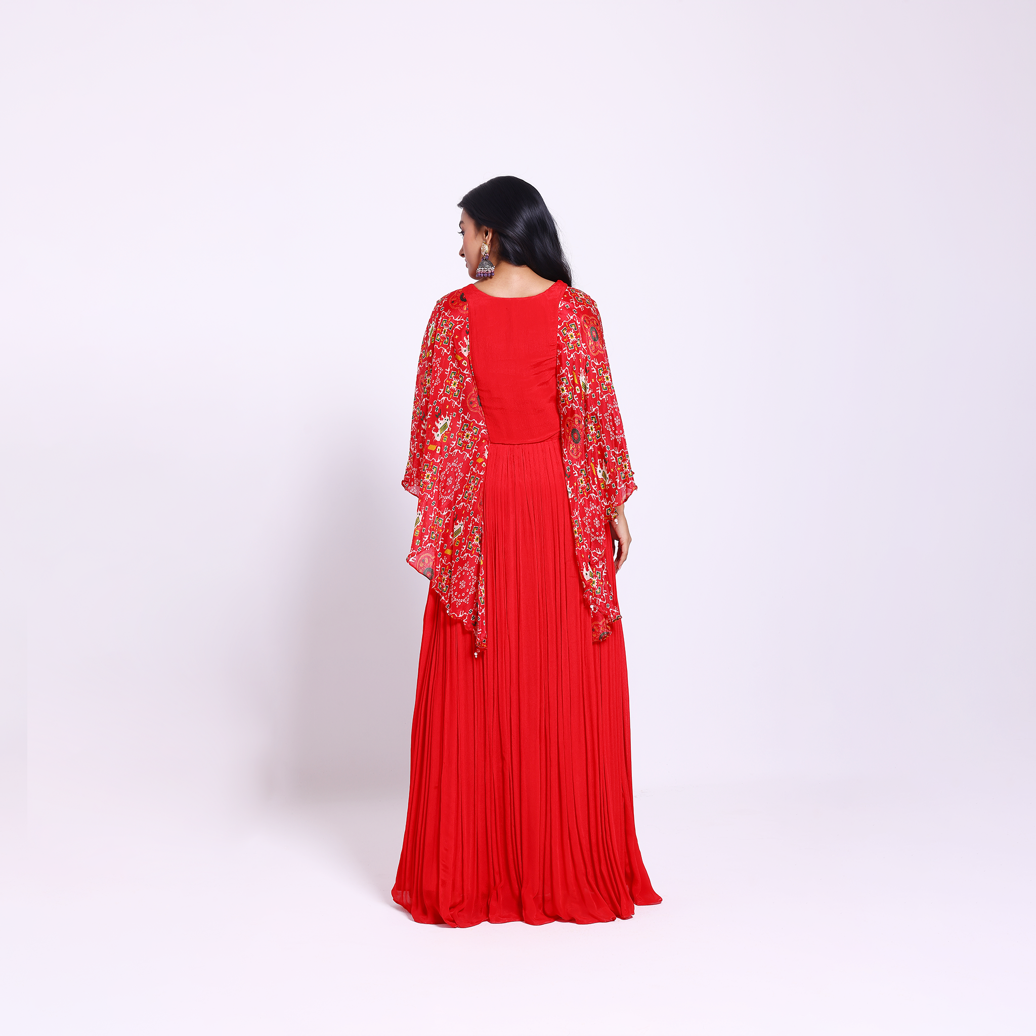 Red Embroidered Ethnic Gown