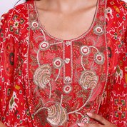 Red Embroidered Ethnic Gown