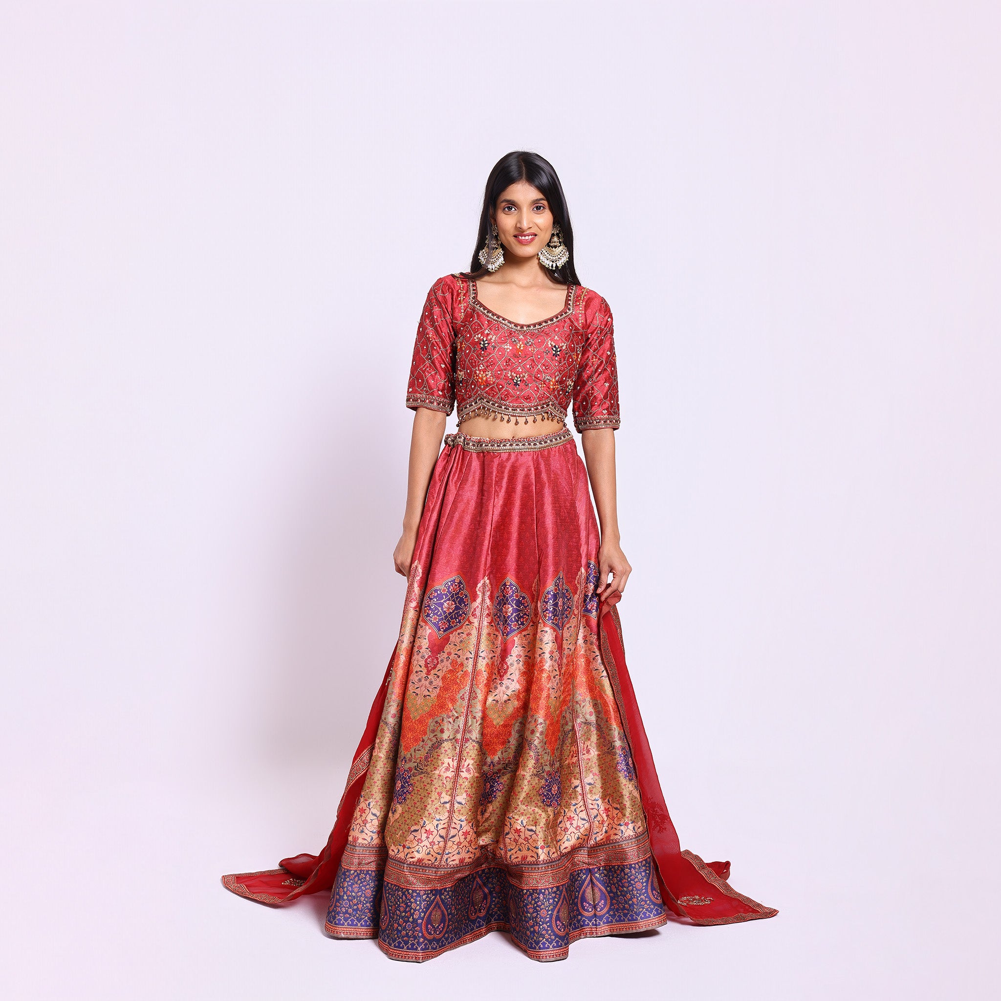 Crimson red Designer ethnic Lehenga