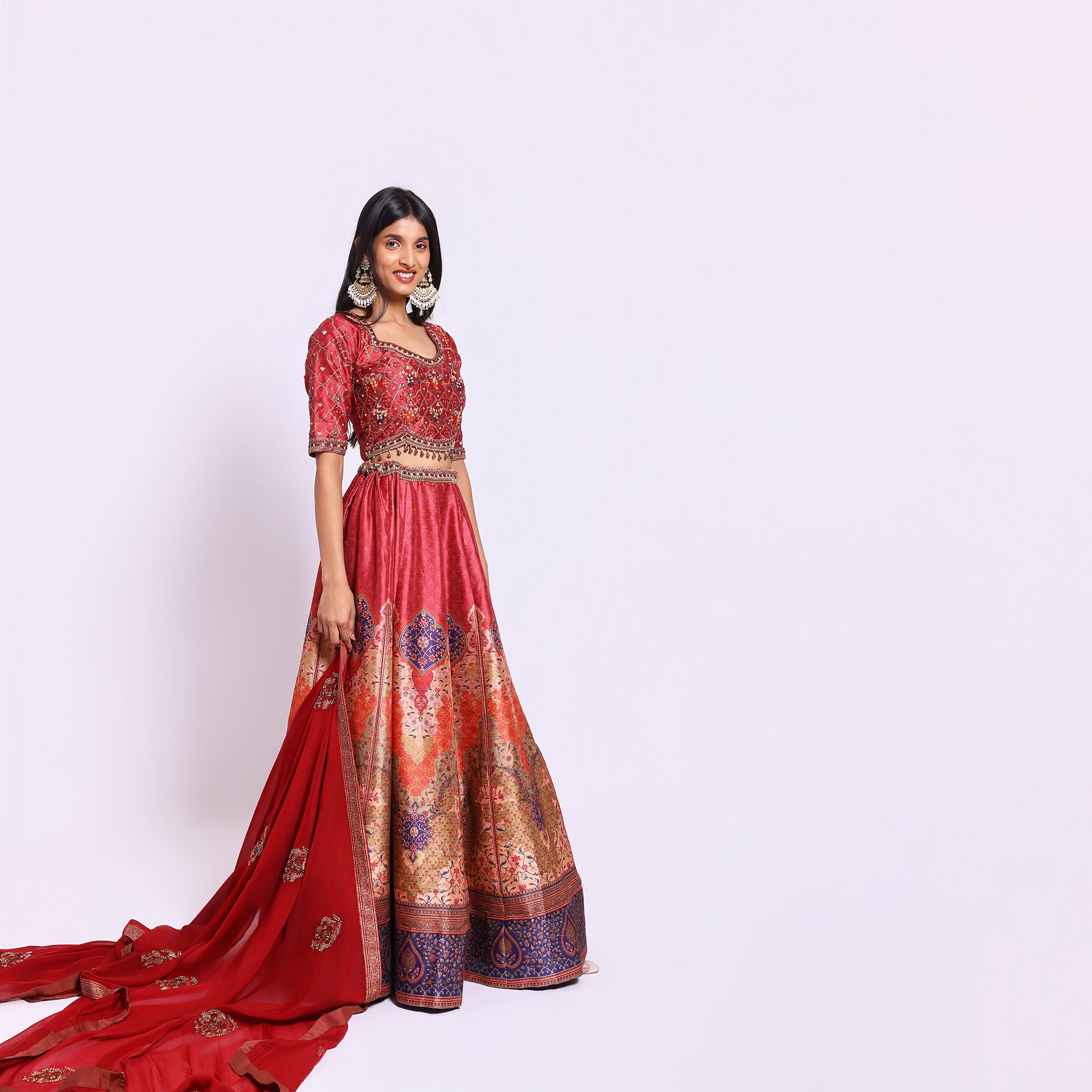 Crimson red Designer ethnic Lehenga