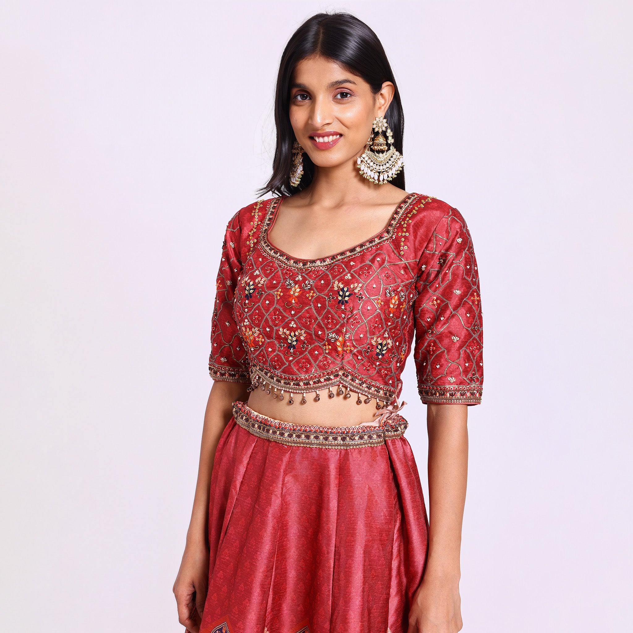 Crimson red Designer ethnic Lehenga