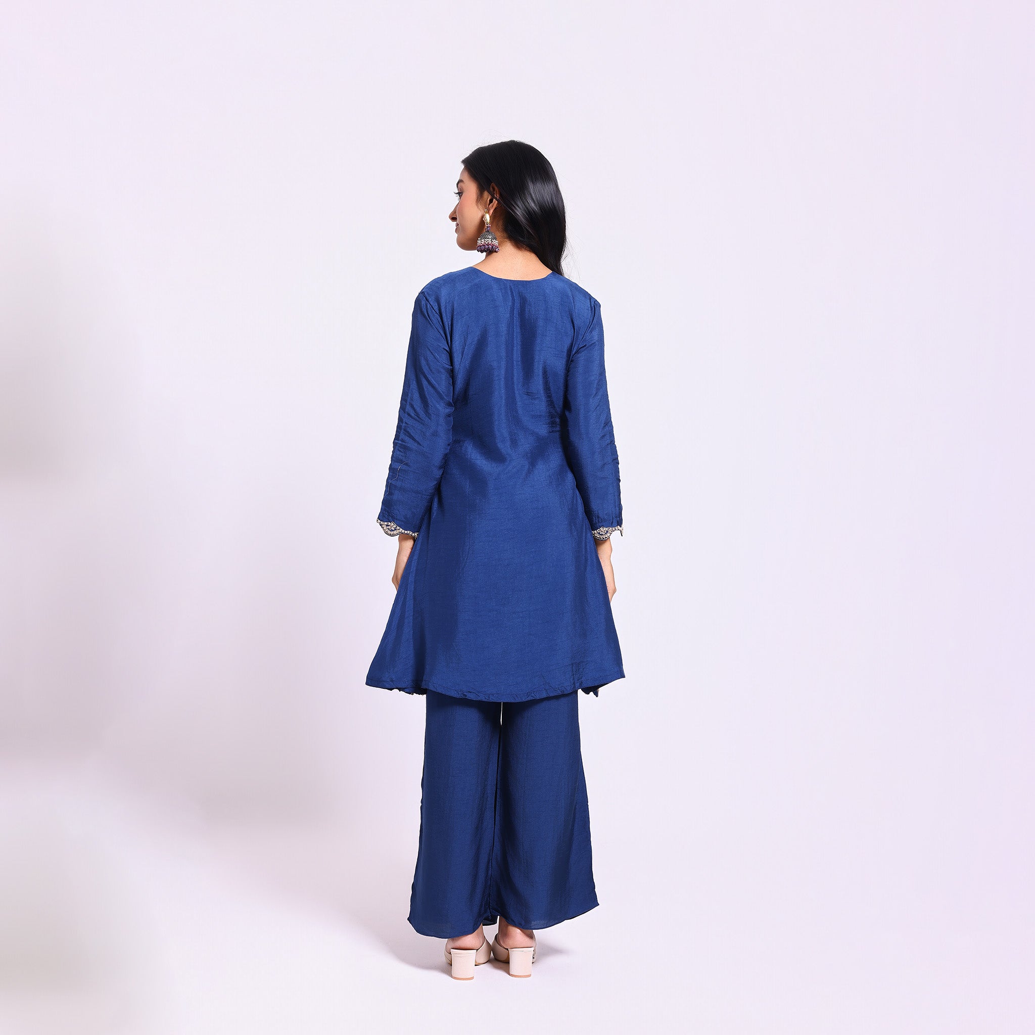 Navy Blue embroidered Kurta Set