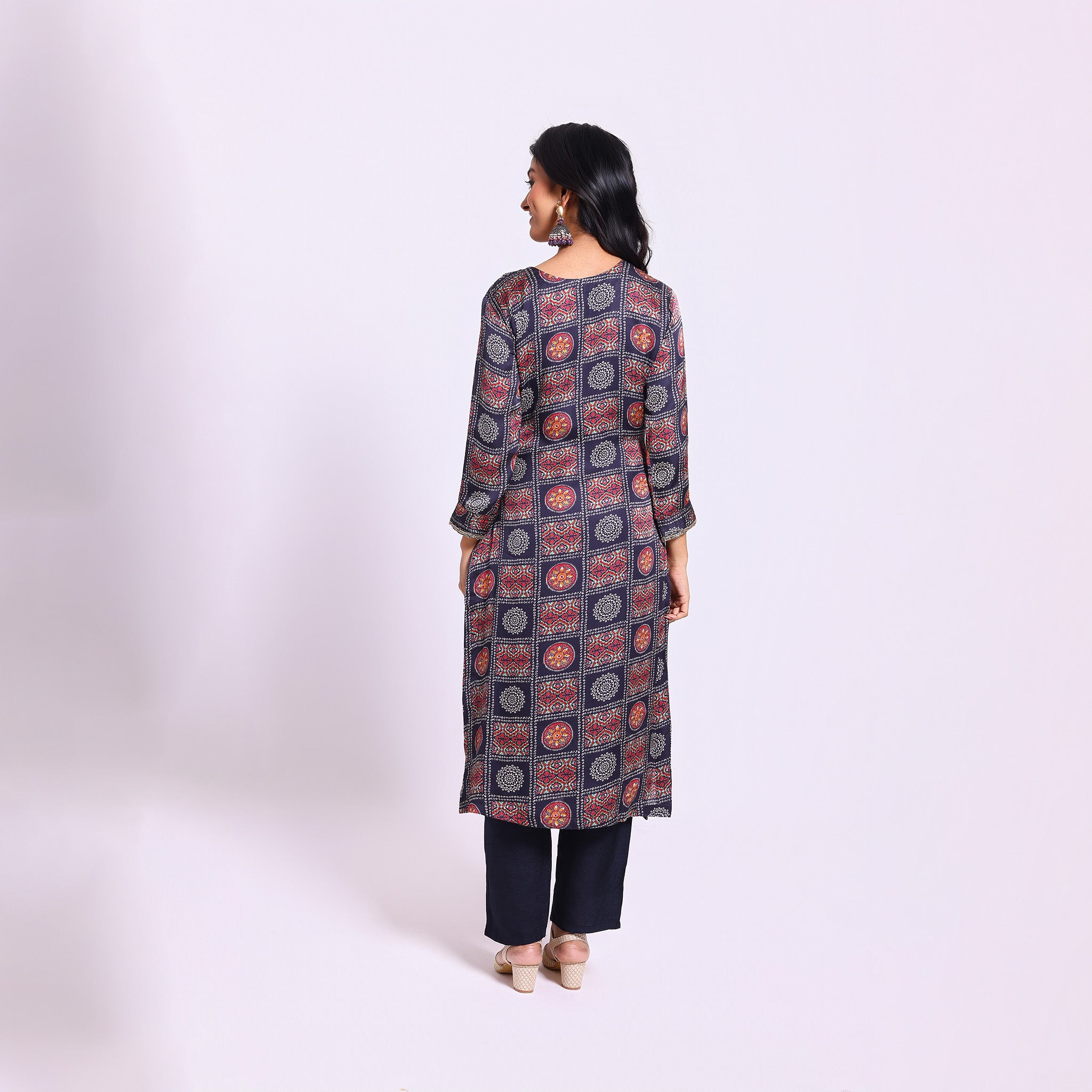 Black Bandhani Printed Kurta set