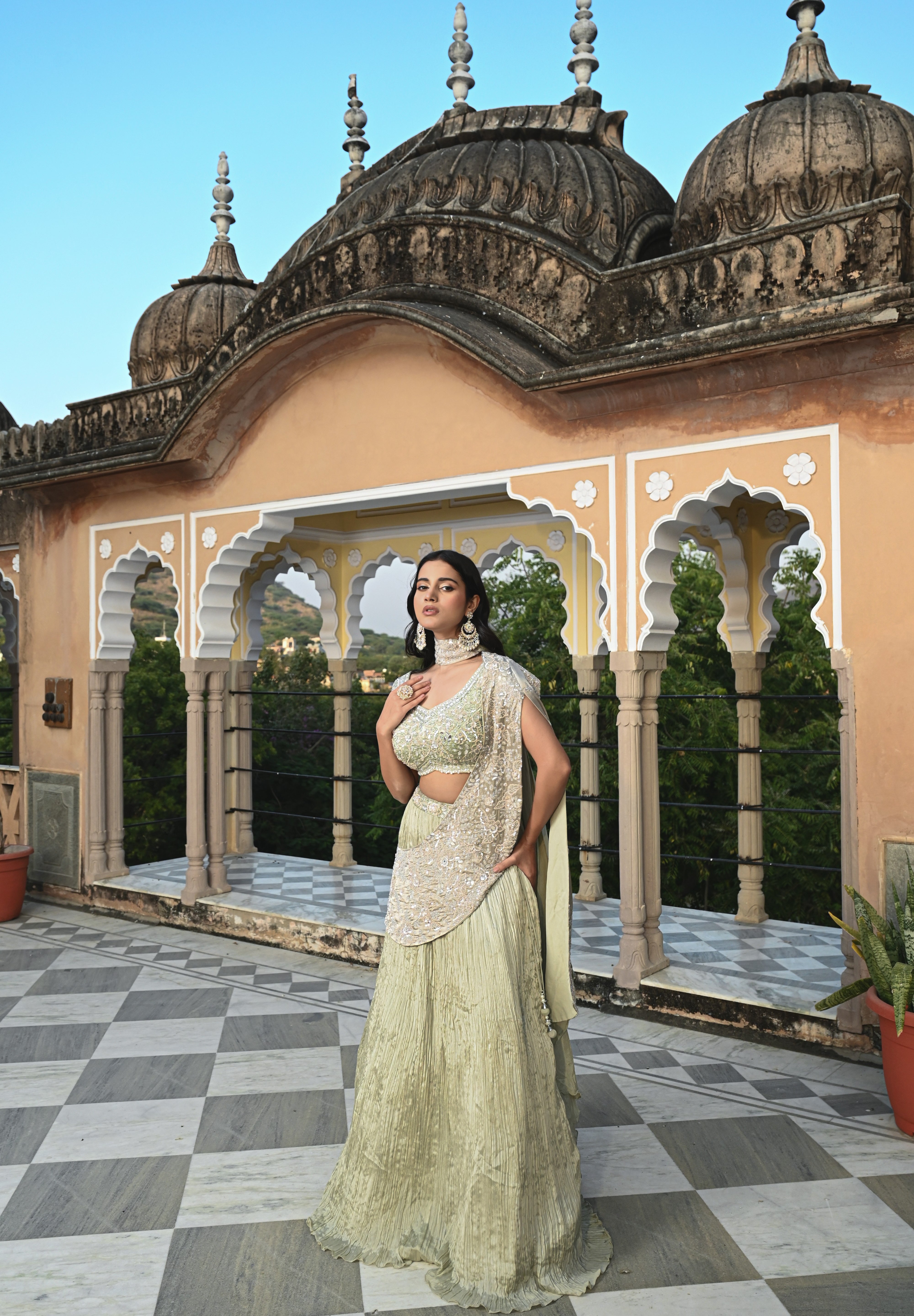Sage Blossom Lehenga