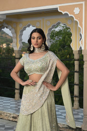 Sage Blossom Lehenga