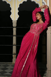 Pink Aura Embroidered Anarkali