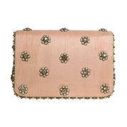 Blush Pink Embroidered Evening Clutch