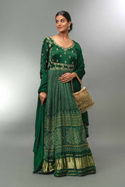 Gajji Silk Long Anarkali With Dupatta - Tulsistudiolifestyletest