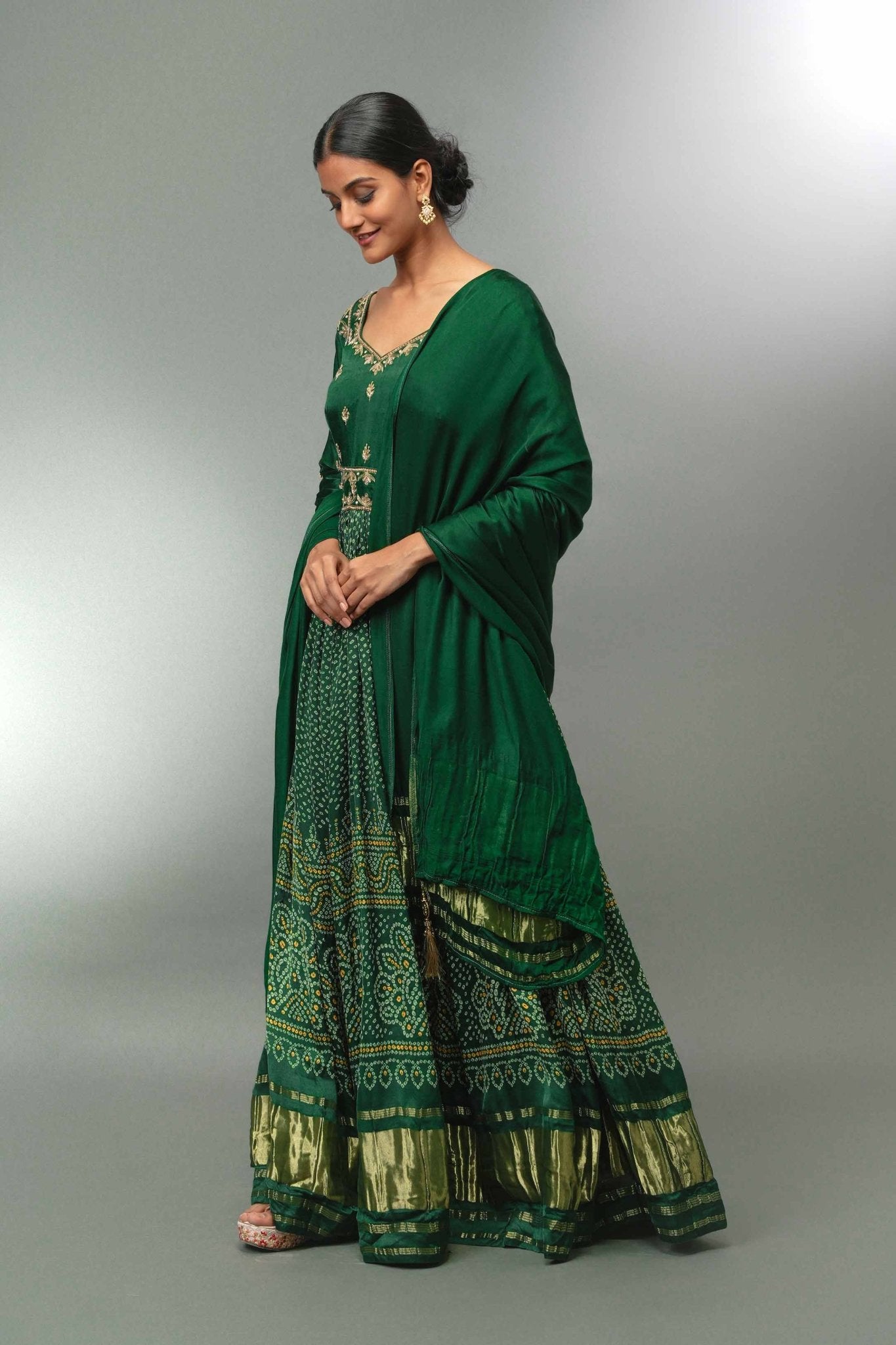 Gajji Silk Long Anarkali With Dupatta - Tulsistudiolifestyletest