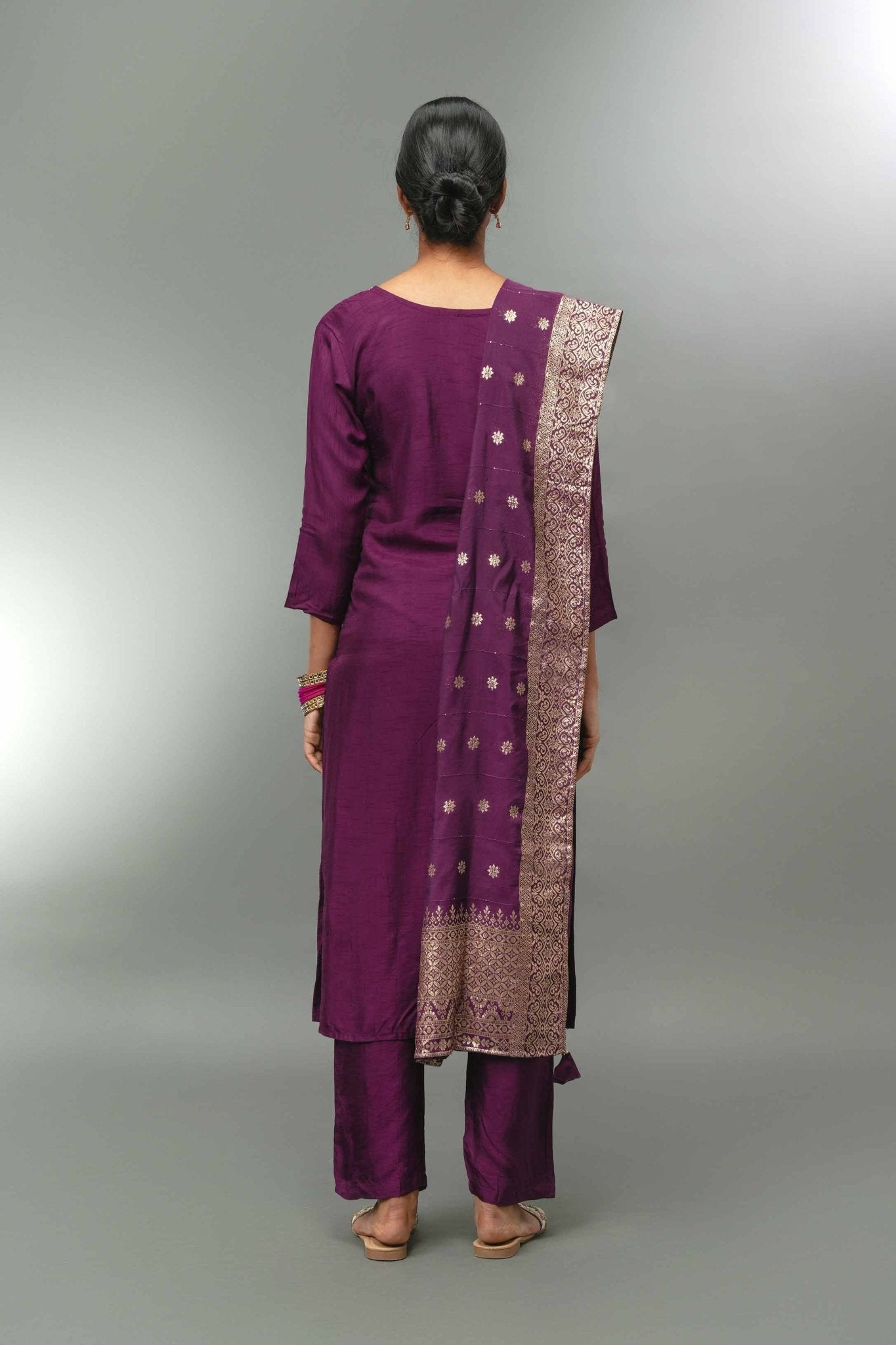 Kurta Pant Set With Banarasi Dupatta - Tulsistudiolifestyletest