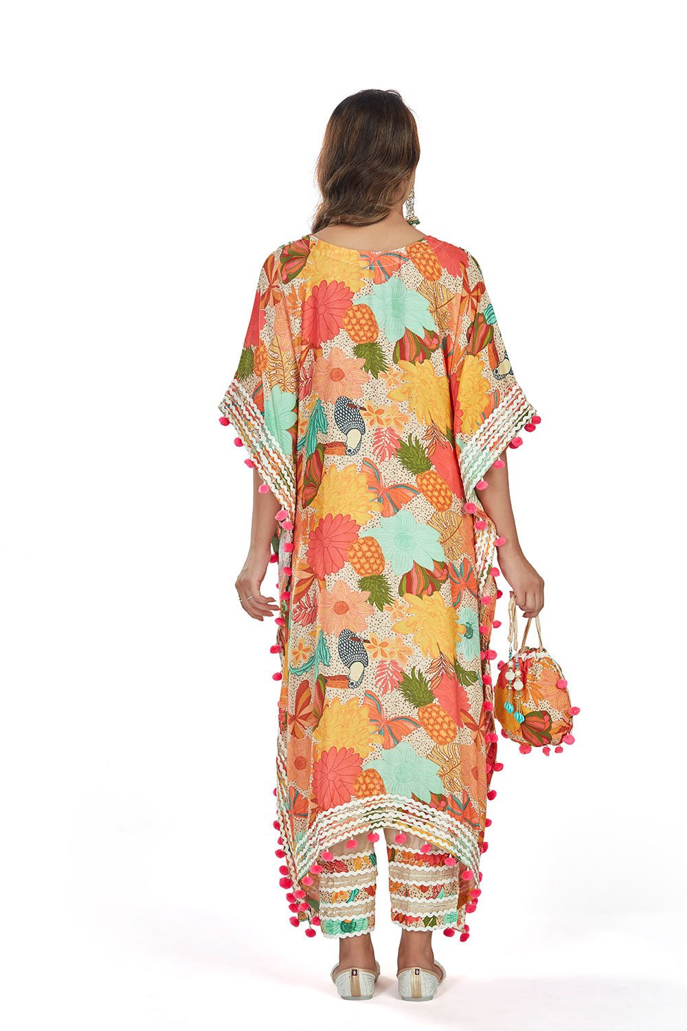 Multicolor With Floral Print Kaftan Pant Set - Tulsistudiolifestyletest