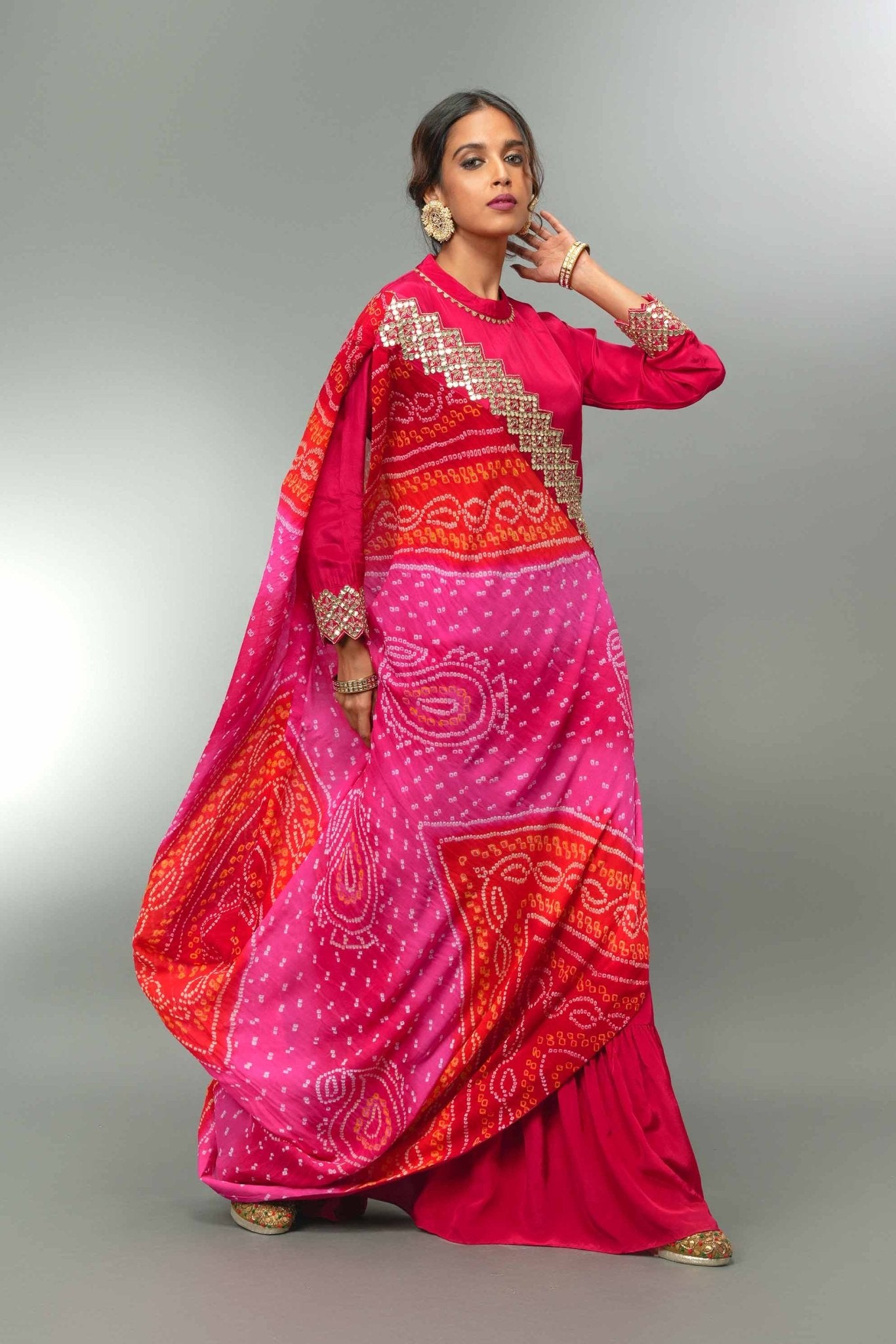 Onepiece With Detachable Bandhani Drape - Tulsistudiolifestyletest