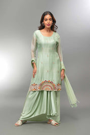 Organza Kurta And Pleated Skirt With Dupatta - Tulsistudiolifestyletest