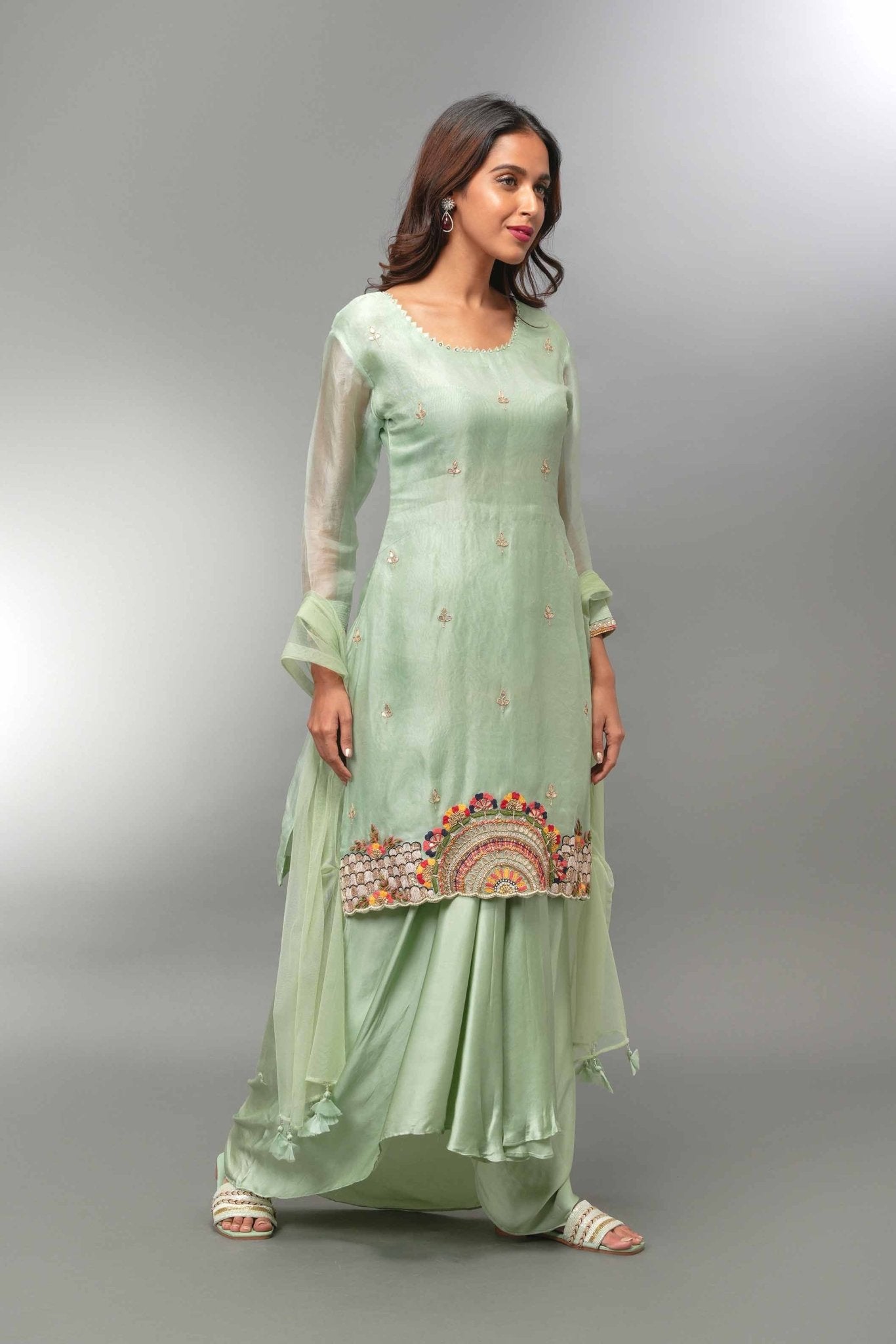 Organza Kurta And Pleated Skirt With Dupatta - Tulsistudiolifestyletest