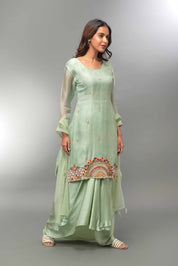 Organza Kurta And Pleated Skirt With Dupatta - Tulsistudiolifestyletest