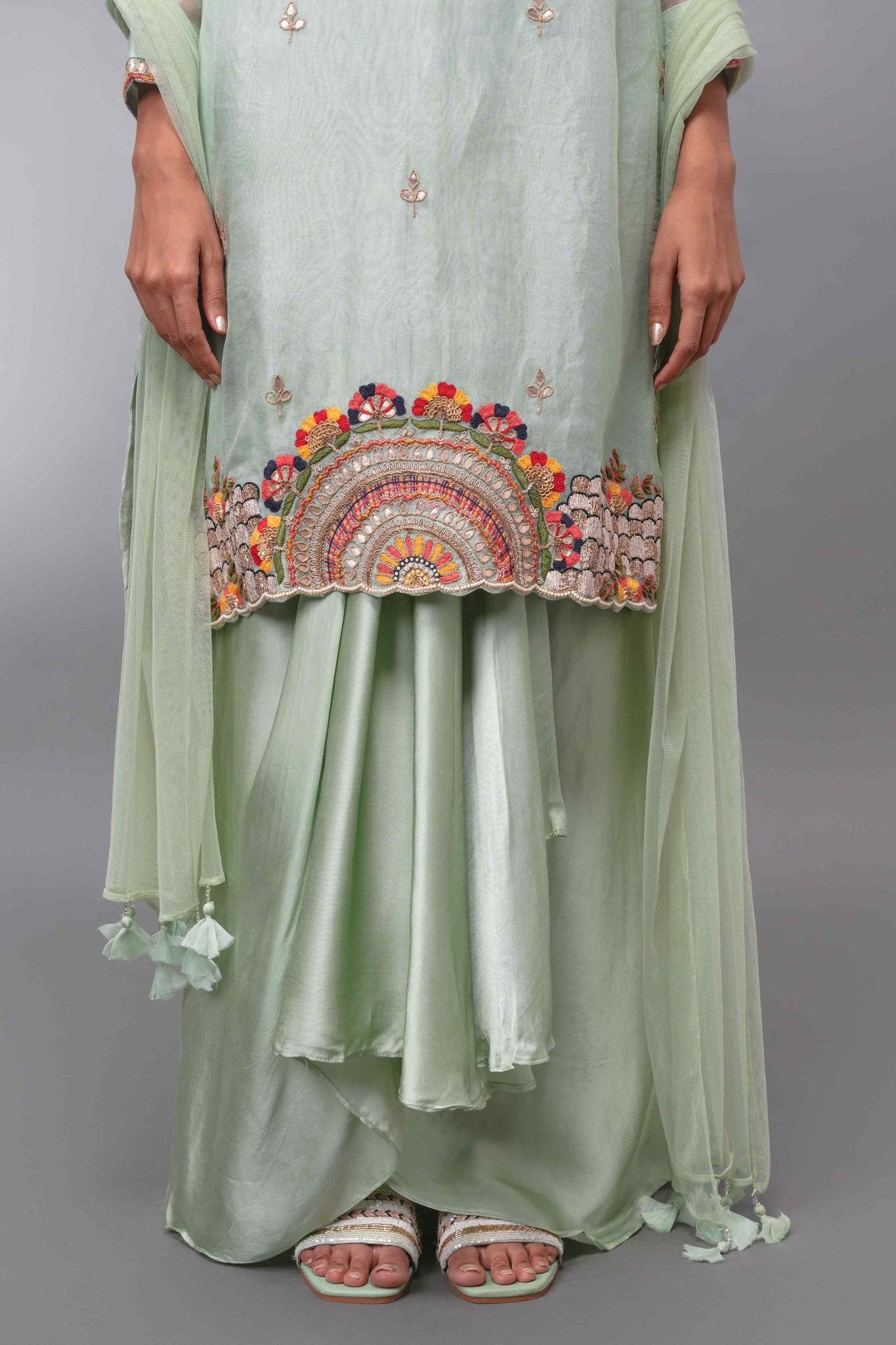 Organza Kurta And Pleated Skirt With Dupatta - Tulsistudiolifestyletest