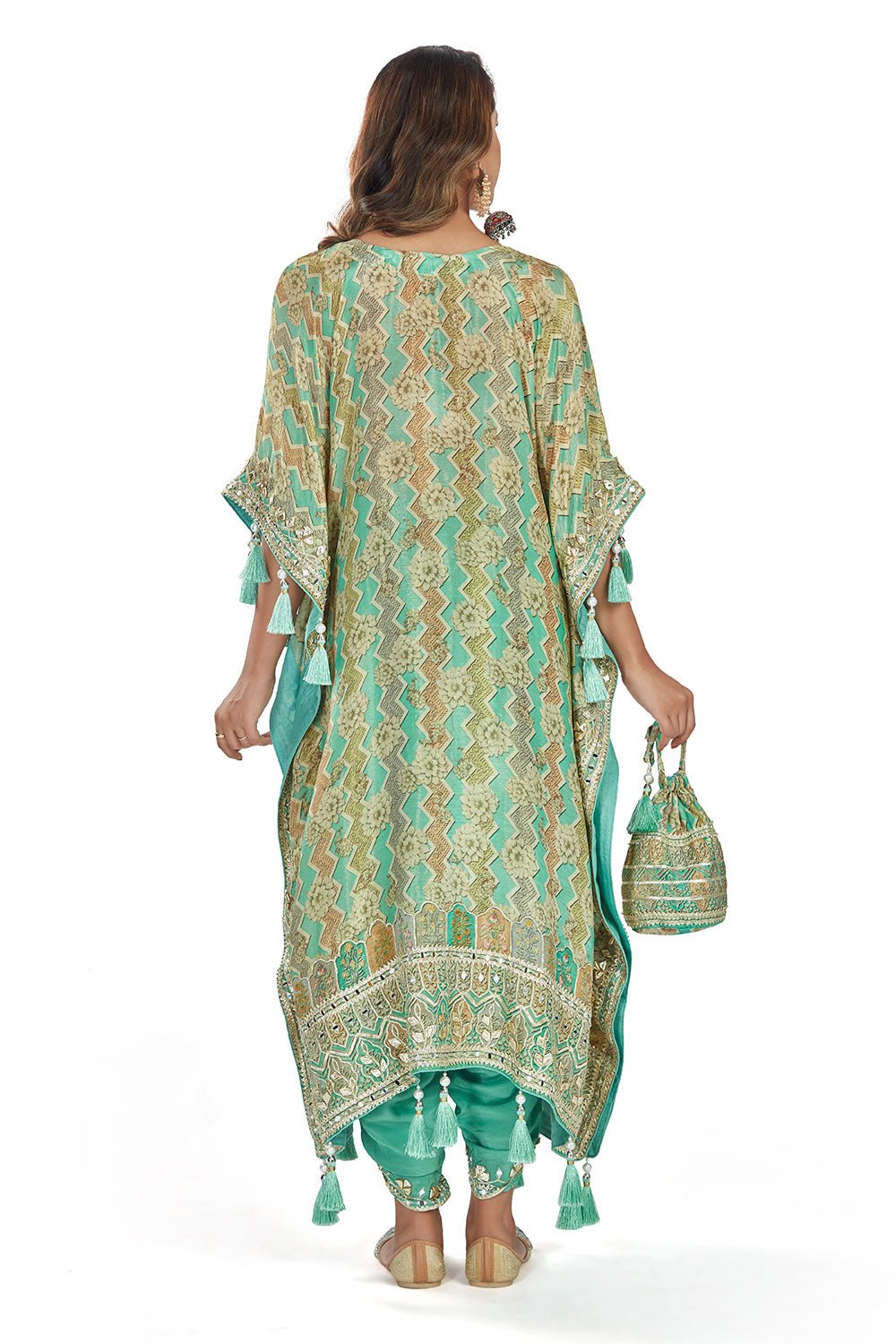 Pistachio Kaftan Dhoti Set - Tulsistudiolifestyletest