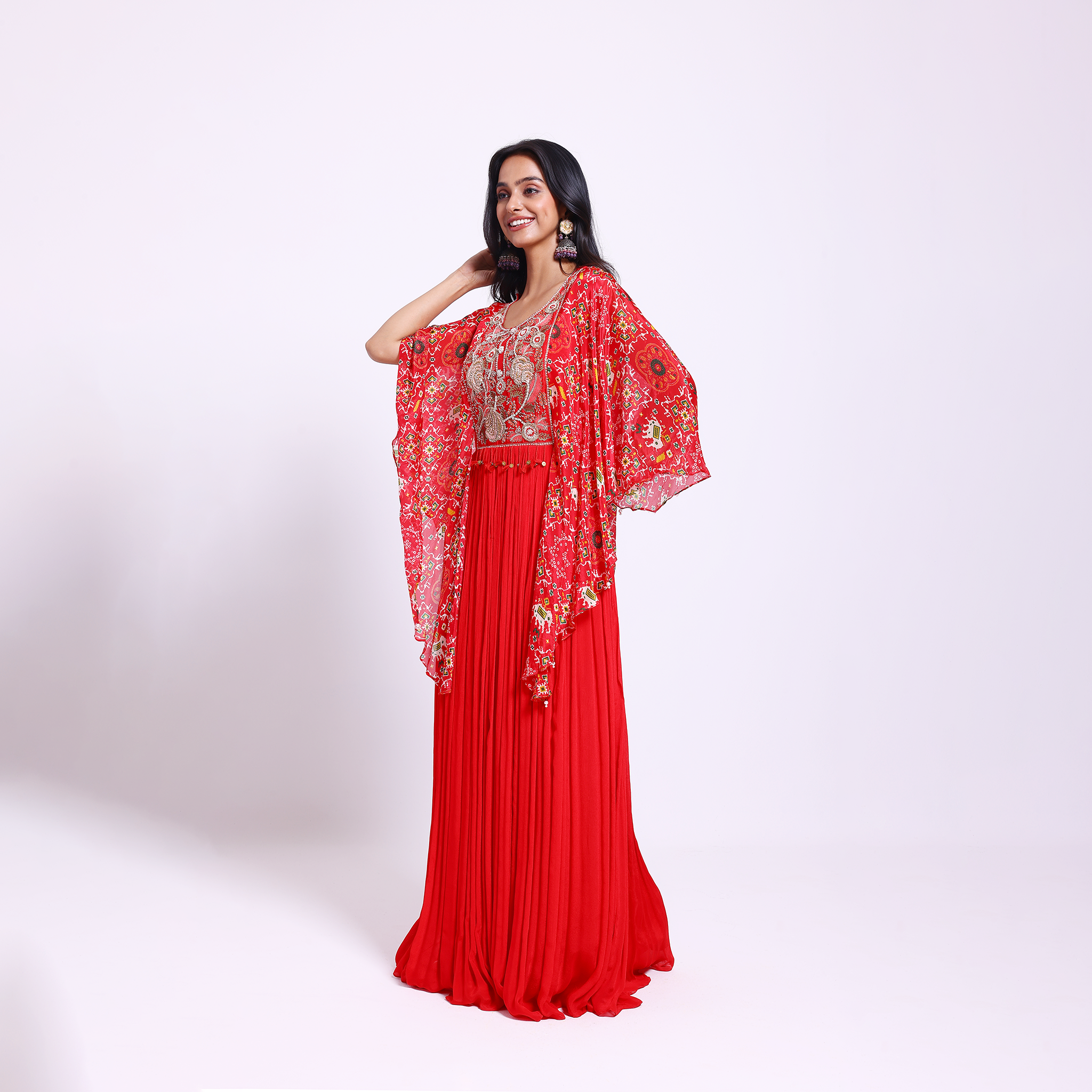 Red Embroidered Ethnic Gown