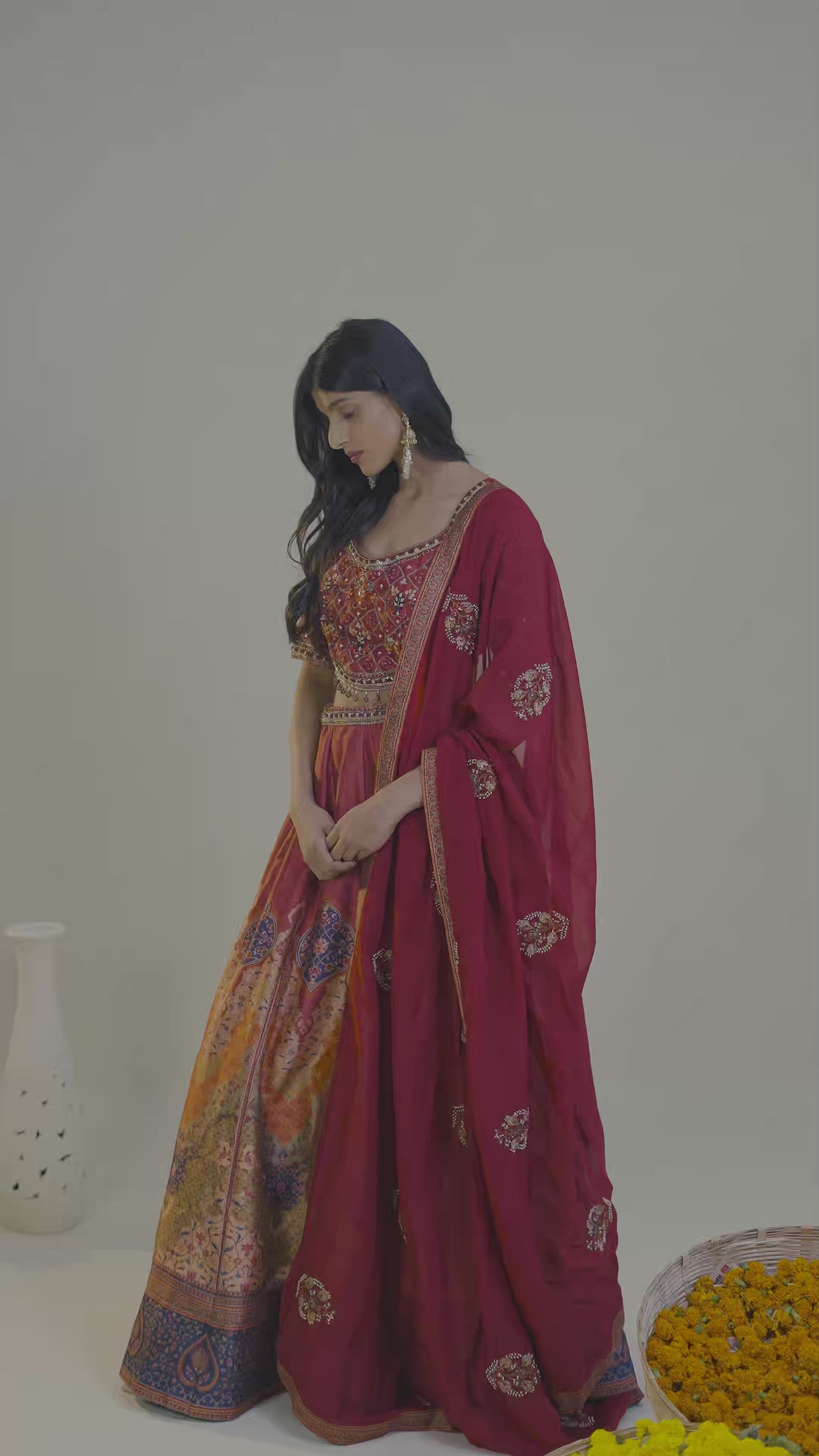 Crimson red Designer ethnic Lehenga