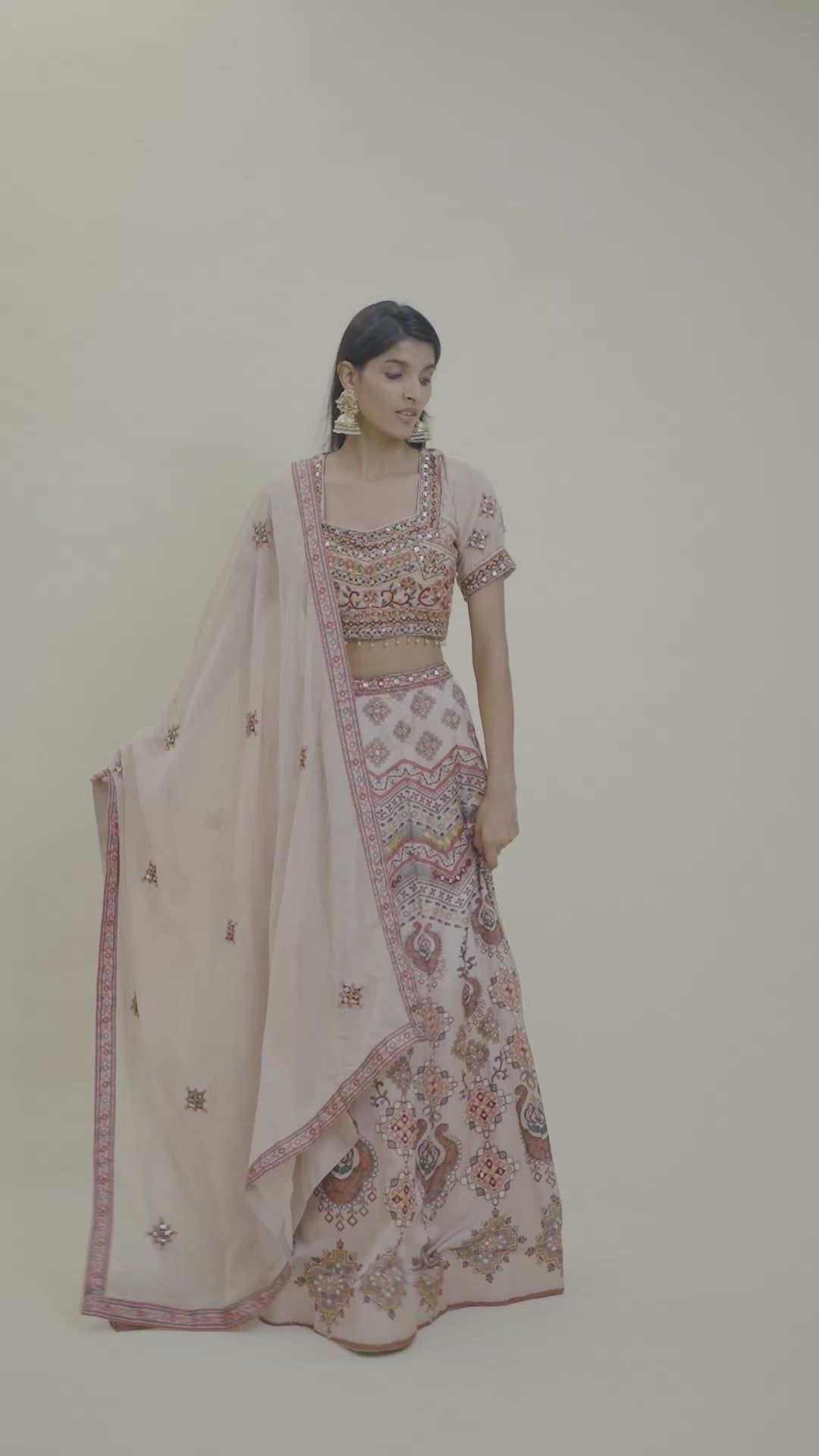Ivory Embroidered Designer ethnic Lehenga