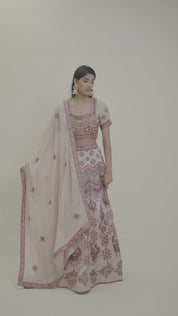 Ivory Embroidered Designer ethnic Lehenga