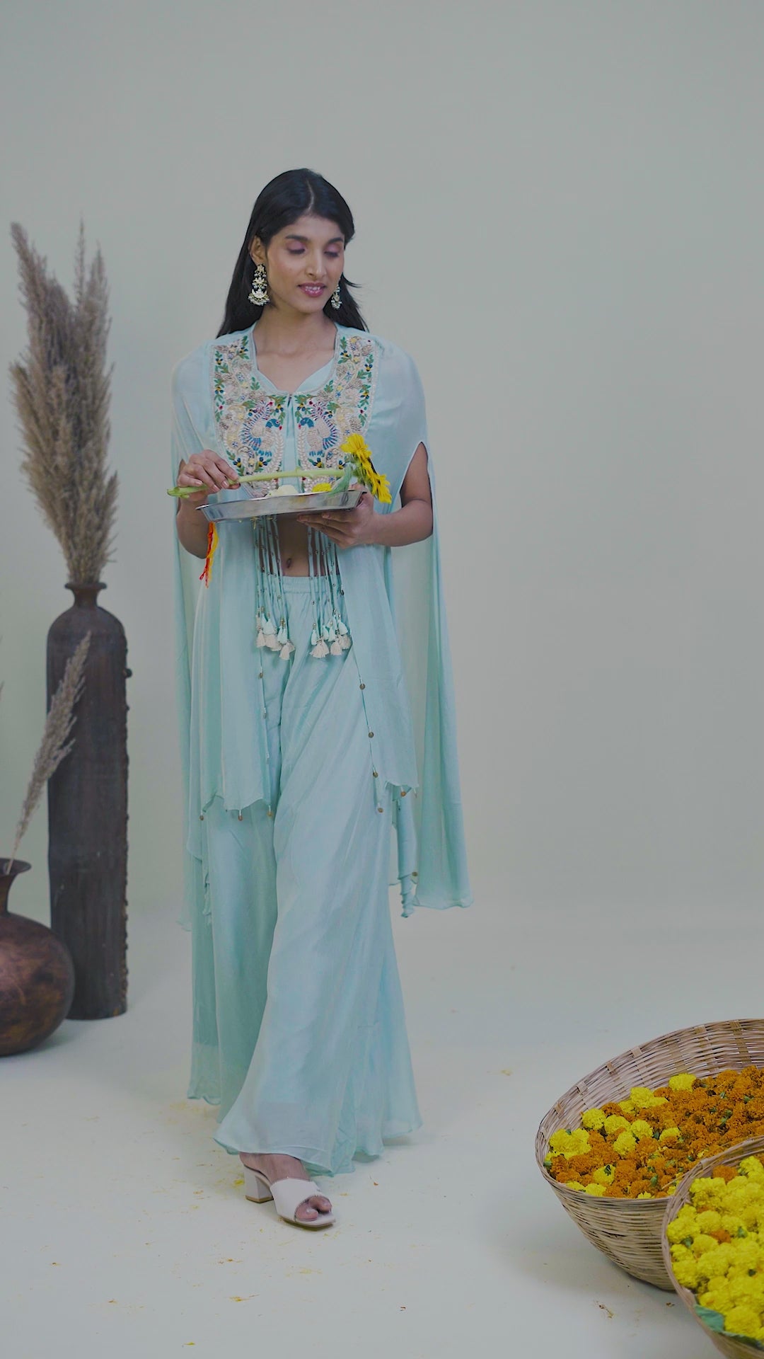 Indo-Western Green Co-ord Set