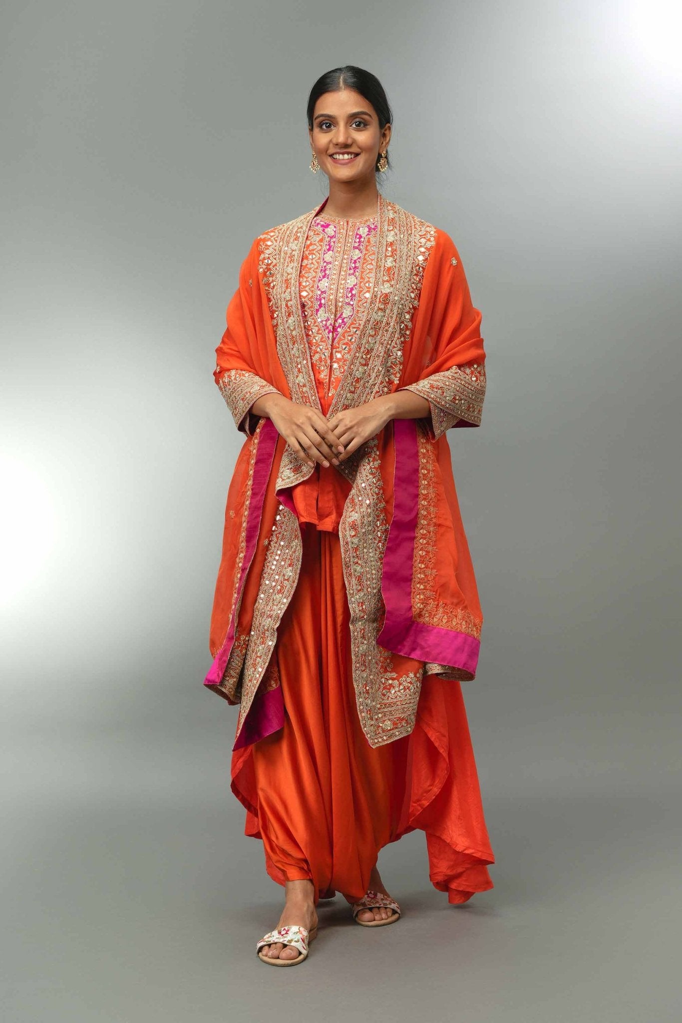 Short Long Designer Kurta Harem Pant With Shrug - Tulsistudiolifestyletest